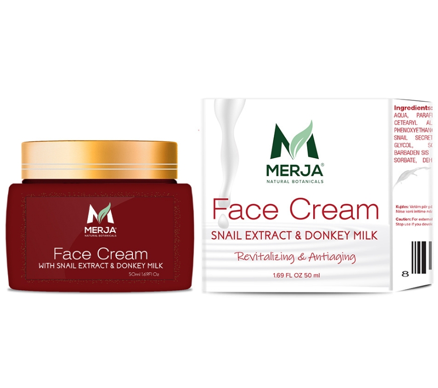 Anti aging Face Cream with Donkey Milk and Snail Extract, Aloe & Collagen - Day and Night Use - Anti-wrinkle & Tone refining - Enhances Skin Tone & Elasticity