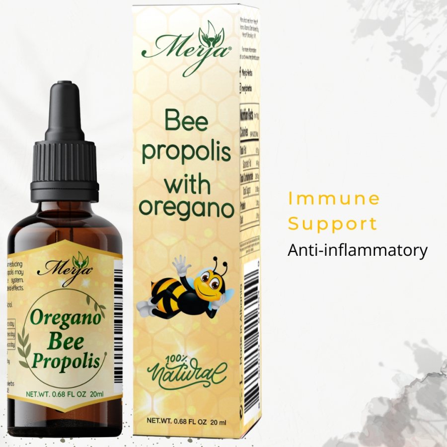 Bee Propolis with Oregano For Adults - Natural Immune Support & Sore Throat Relief - Cough & Cold Natural Relief 