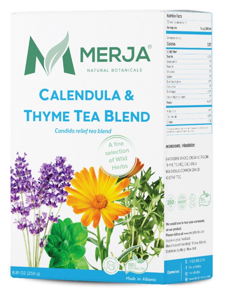 Calendula & Thyme Tea - Tea for Fungal Infection Cleanse & Body Detox - Antibacterial & Antiviral - Caffeine Free